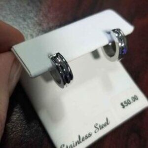 Stainless steel hope earrings